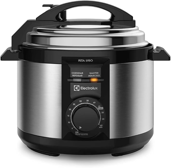 Panela pressão elétrica electrolux 3 Litros inox compacta feijão segura 9 travas segurança silenciosa PCE15 Rita Lobo 220v