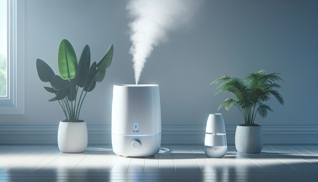 umidificador ultrassônico e evaporativo lado a lado em fundo branco com iluminação natural