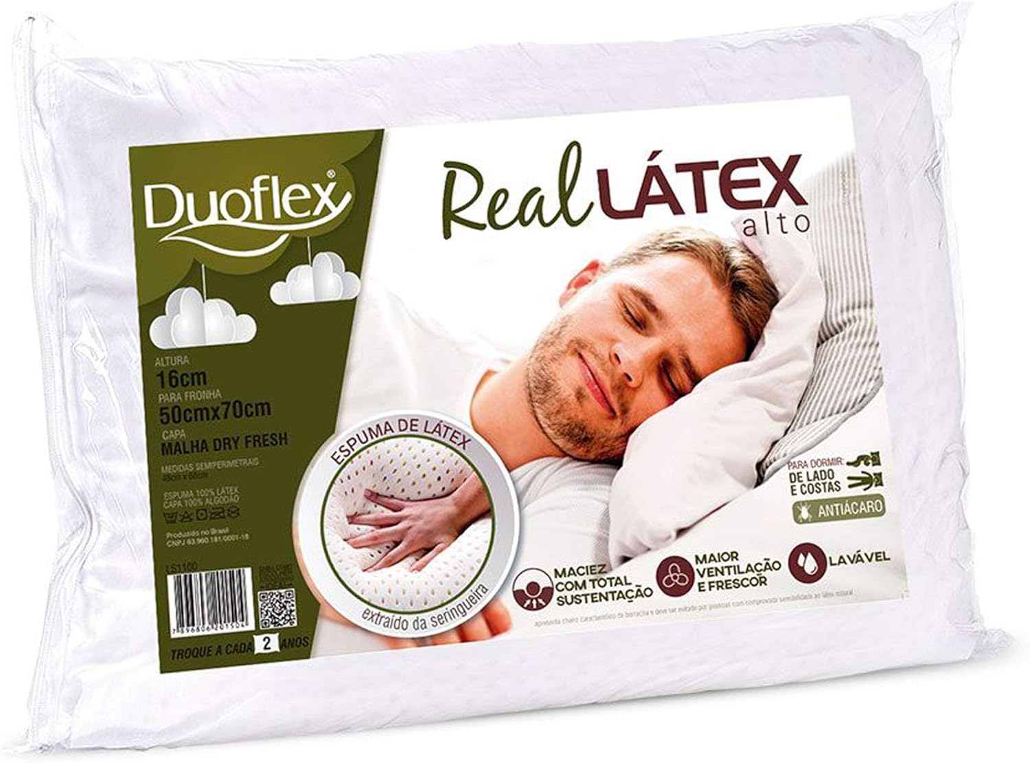 Duoflex Real Látex Alto 16 cm