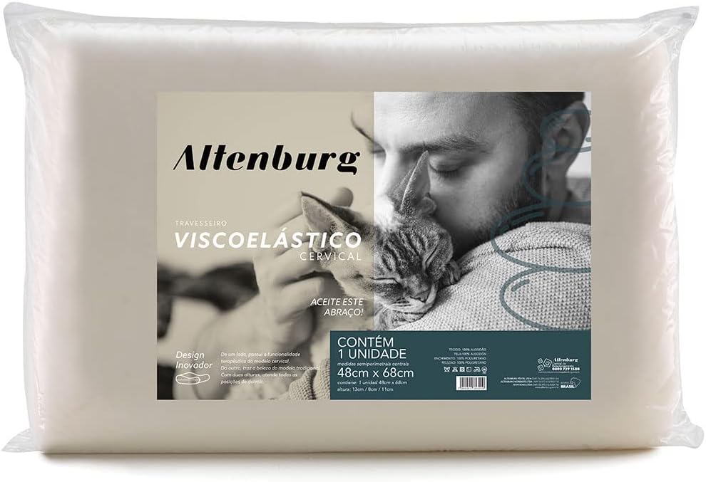Altenburg Travesseiro Viscoelástico Cervical Marfim 48x68cm