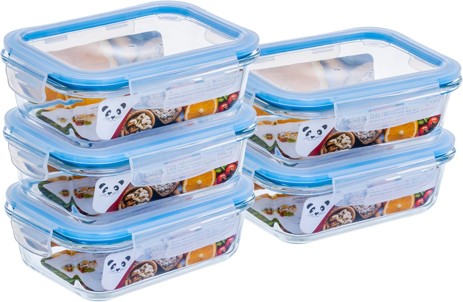 Kit Potes Vidro Herméticos com Tampa