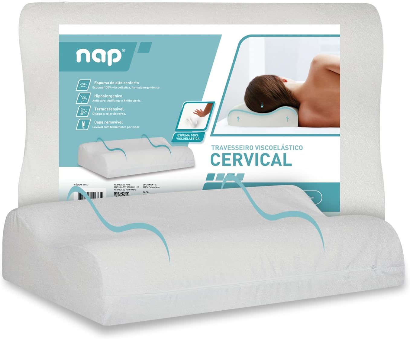 NAP Travesseiro NASA Ortopédico Cervical Viscoelástico