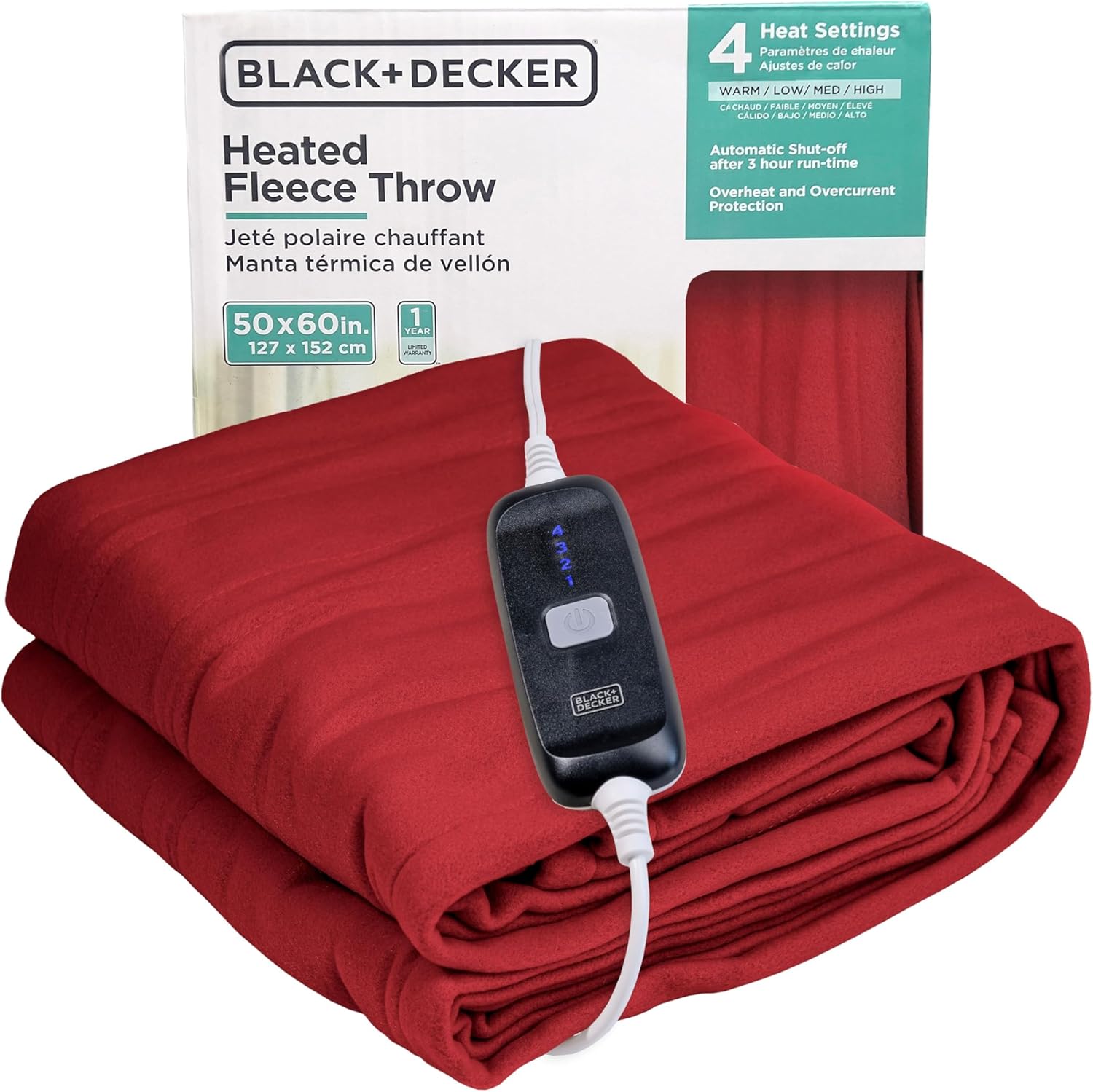 BLACK+DECKER Manta de Lã Aquecida 127x152 cm