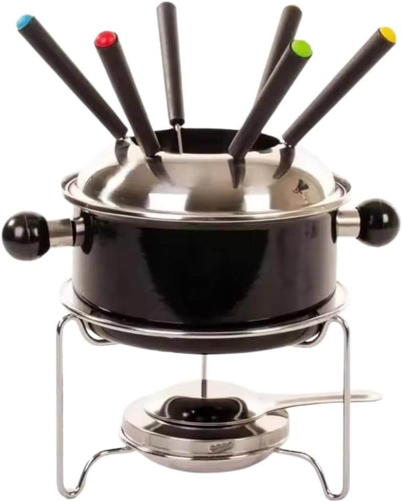 Conjunto Kit Fondue Aço Inox 10 Peças Jantar Romântico