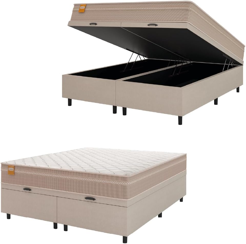 Cama Box Baú Casal Queen Inducol Qatar 158x198x63cm