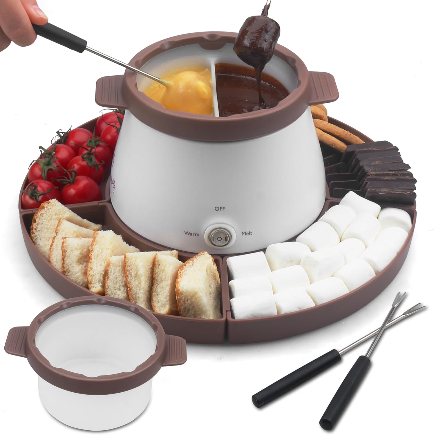 Party Desserts Conjunto Fondue Elétrico 2 Panelas