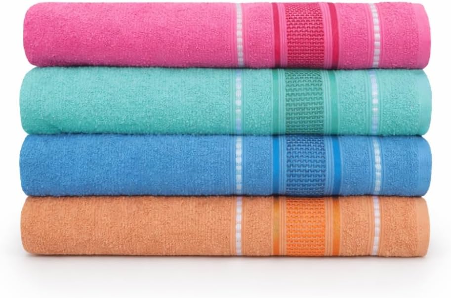 Kit 4 Toalhas de Banho 100% Algodão Felpuda Alta Absorção