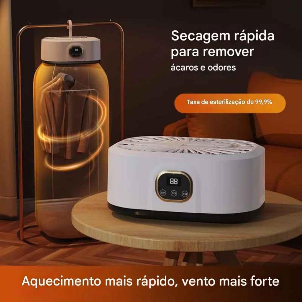 Secadora Roupas Portátil 10KG 600W com Aquecedor Integrado