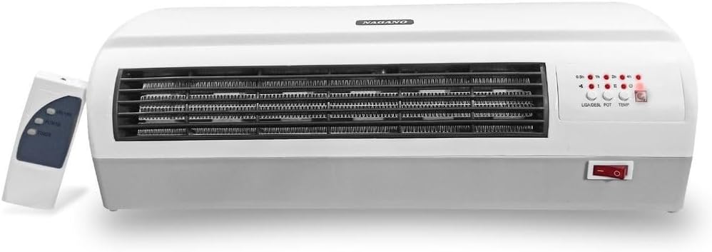 Aquecedor de Parede Cerâmico 2 em 1 2000W 220V com Timer