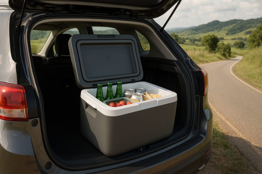Cooler 12V no porta-malas de carro