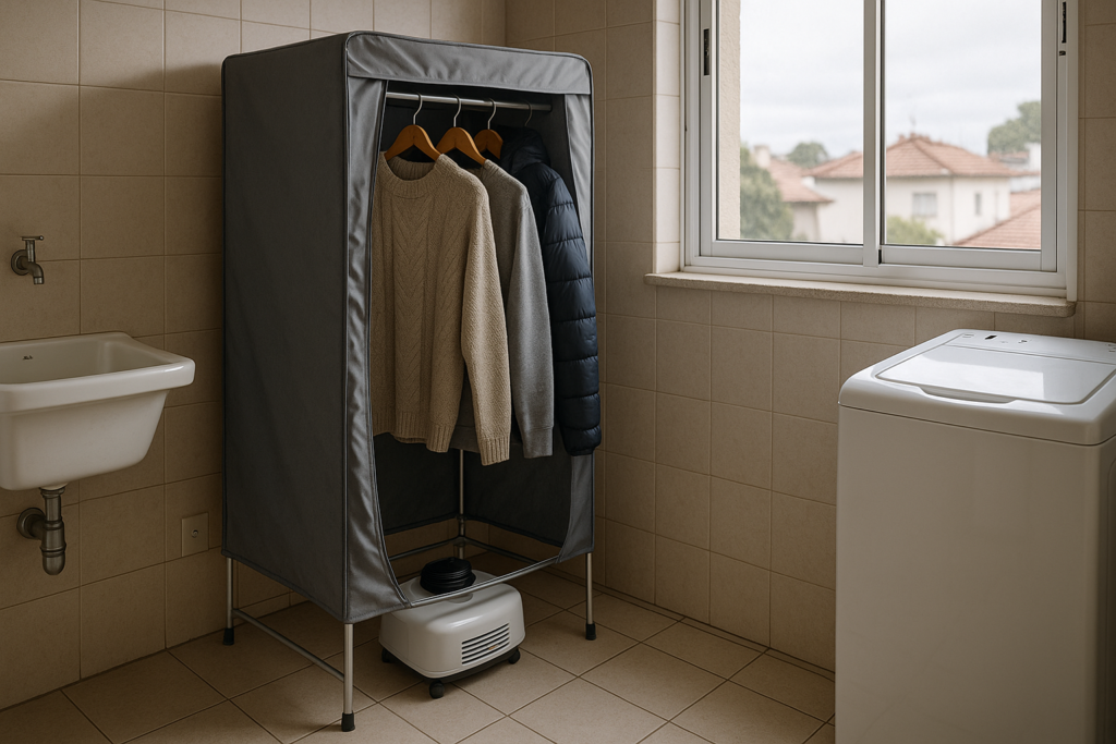 Estufa eletrica roupas em apartamento