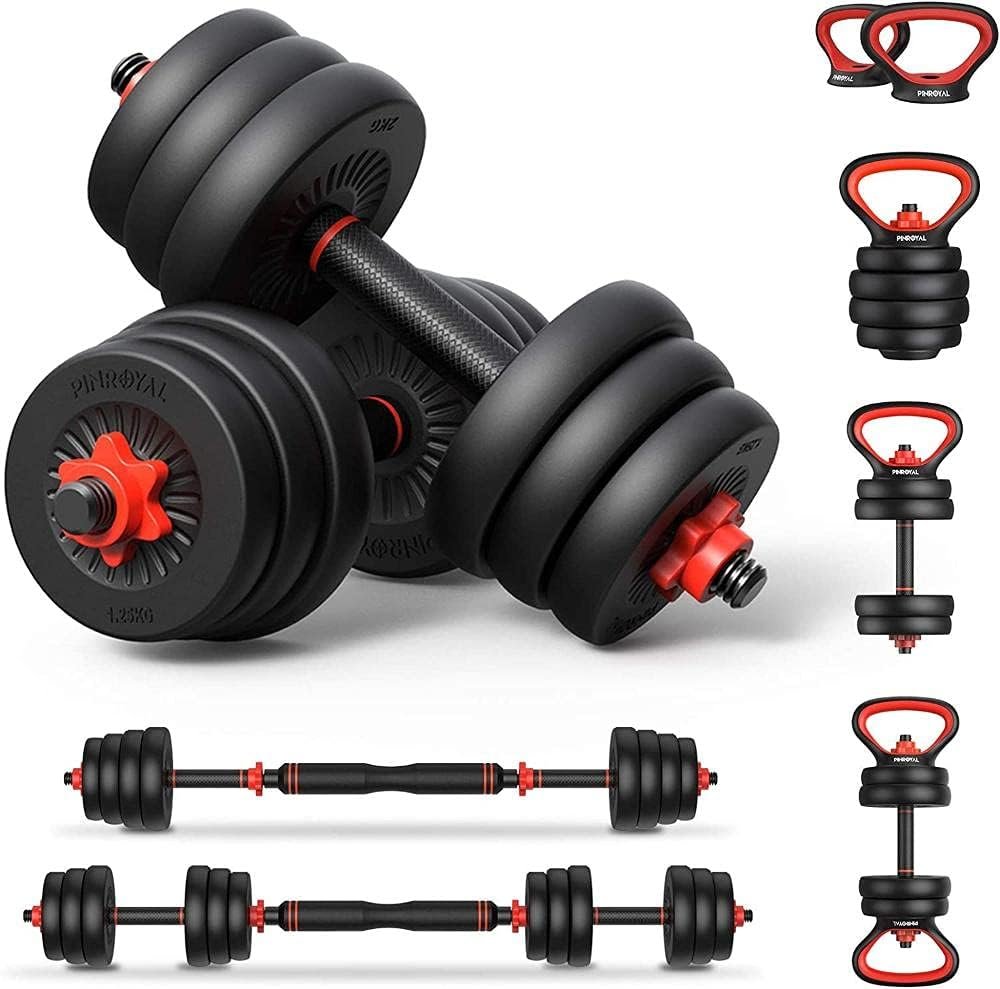 Kit halteres 6 em 1 ajustável até 40 kg na cor preta