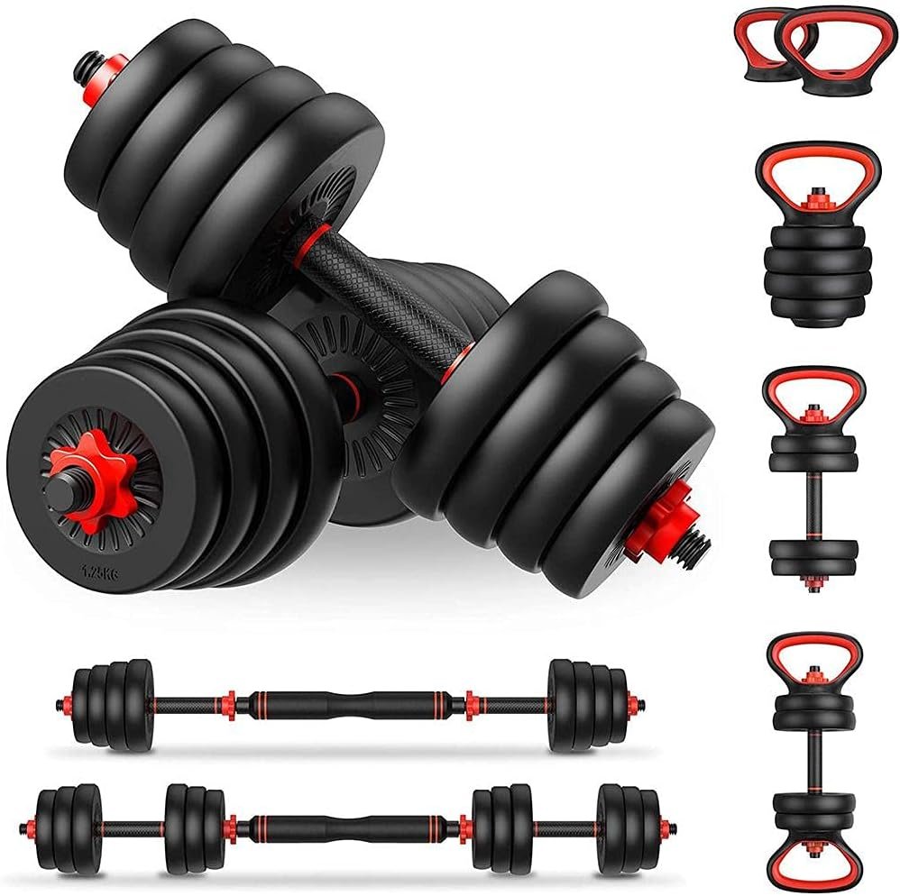 Kit halteres 6 em 1 ajustável até 20 kg da Ahead Sports na cor preta