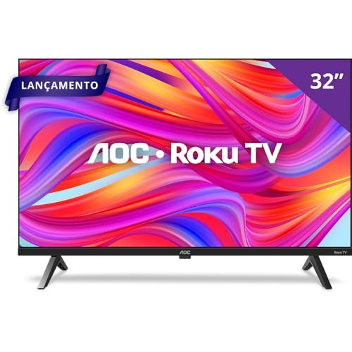 Smart TV AOC 32S5045/78G 32 polegadas HD com sistema Roku