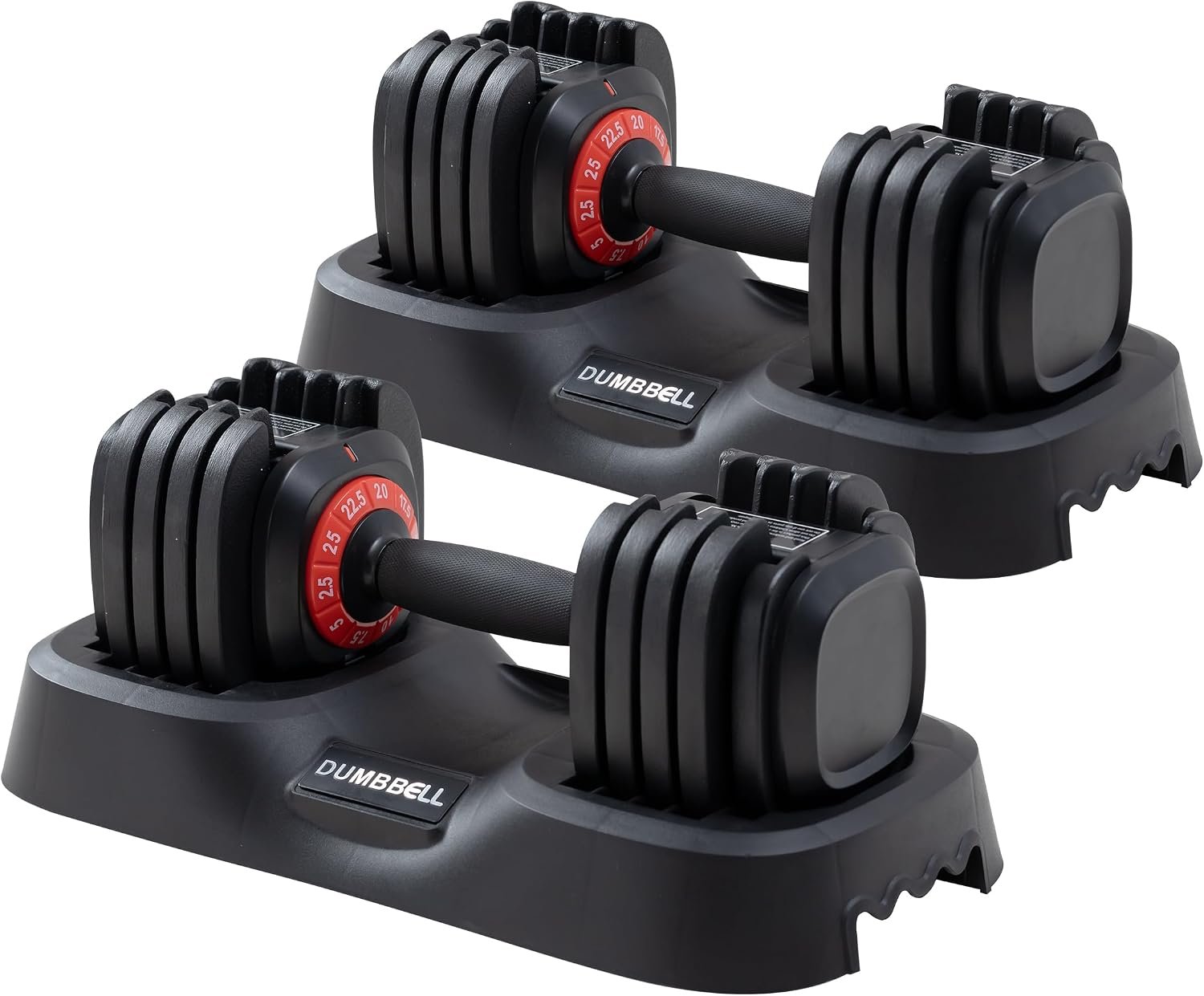 Conjunto de halteres ajustáveis com sistema de ajuste rápido por mostrador, par de 11,3 kg