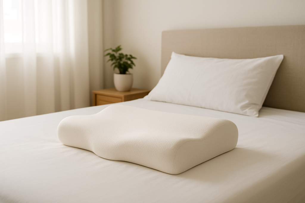 Travesseiro cervical viscoelastico na cama